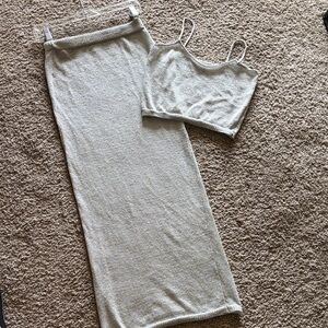 Silver Knit Two-Piece Set